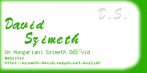david szimeth business card